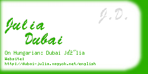 julia dubai business card